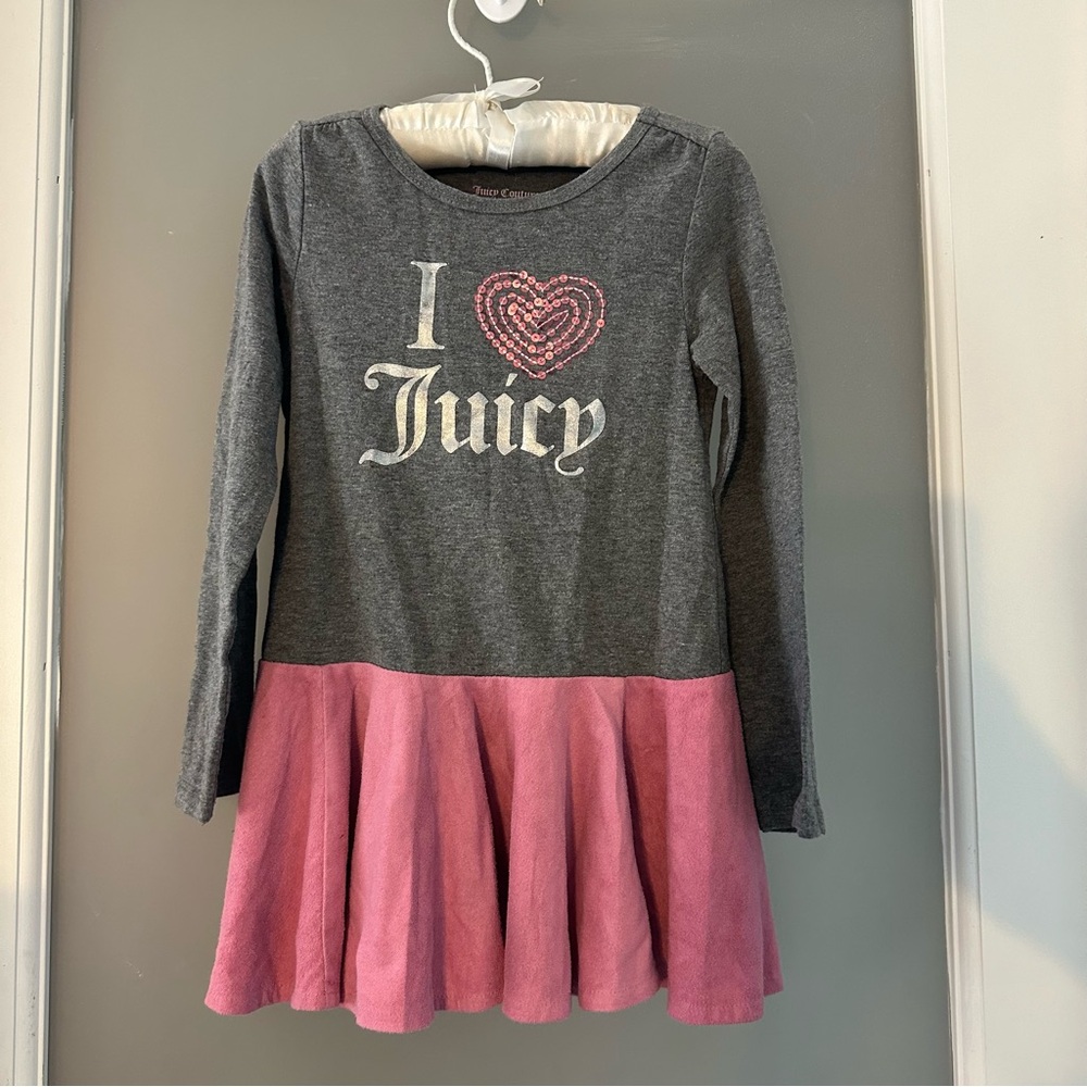 Juicy tunic grey w pink skirt bottom-I ❤️ juicy logo